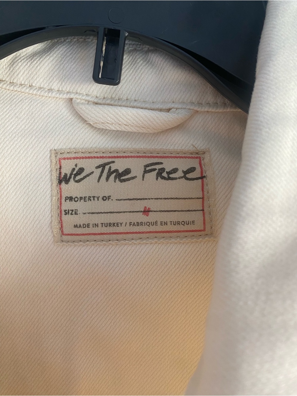 We The Free Free People Cream Denim Medium Oversized Trucker Jacket - Picture 8 of 9
